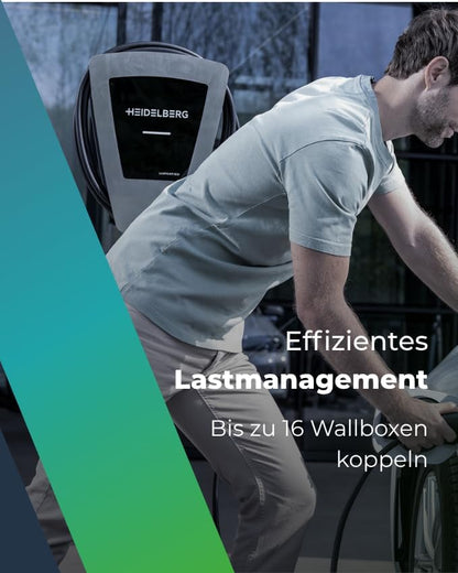 HEIDELBERG Amperfied Wallbox mit 11 kW Ladeleistung. §14 a-konform. Inkl 7,5 m Ladekabel. Optional 5 Jahre Garantie. Für Privat & Unternehmen. Ladestation Energy Control Plus