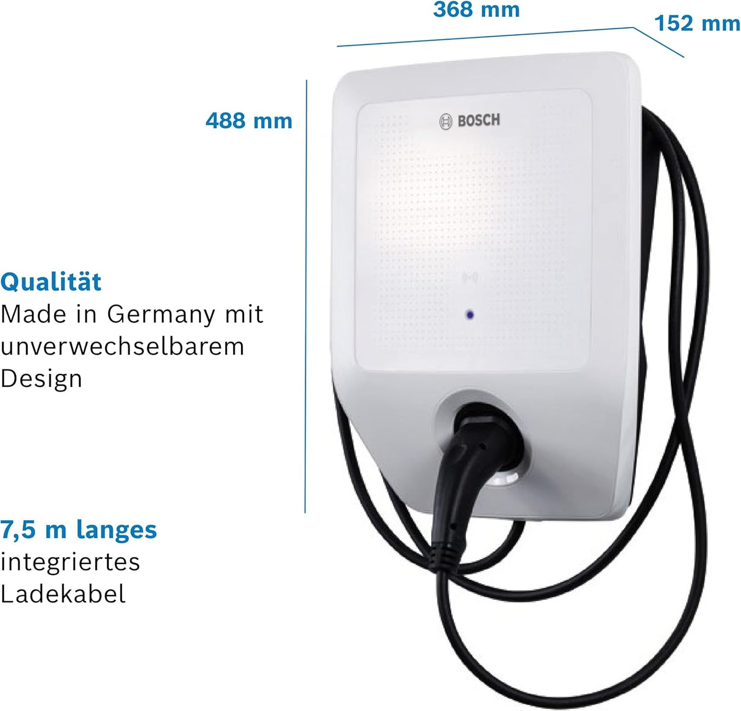 Bosch Ladestation PC 7000i 11-7 Wallbox, 11 kW, Ladekabel 7,5m: IEC Typ 2 (7738101055)