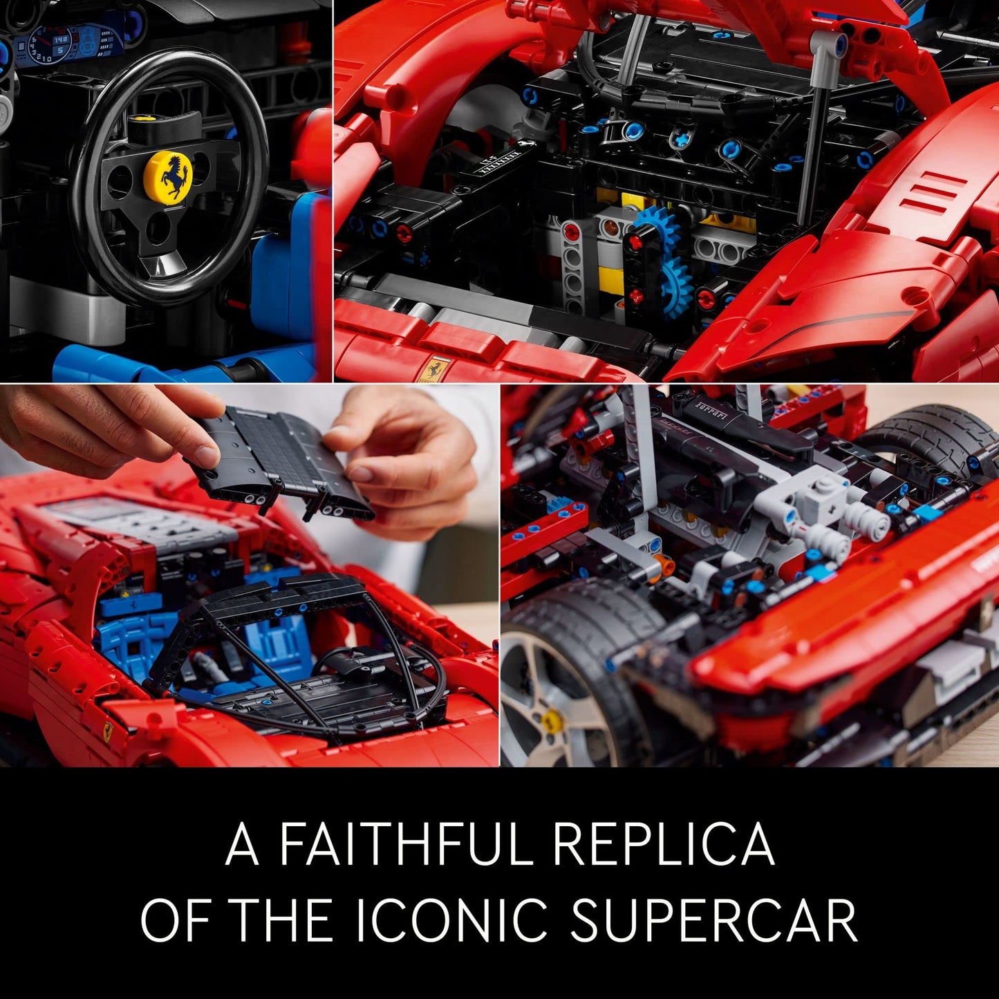 LEGO Technic 42143 Ferrari Daytona SP3 building toy set for adults; A supercar model to build and display (3,778 pieces)